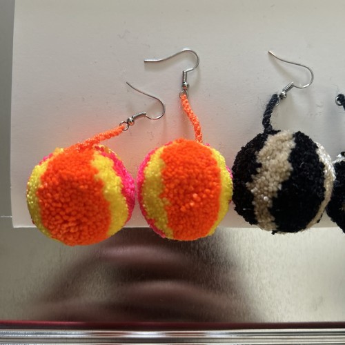 Set Of 3 Pom Pom Earrings Colombian Jewelry Wayuu - photo 2
