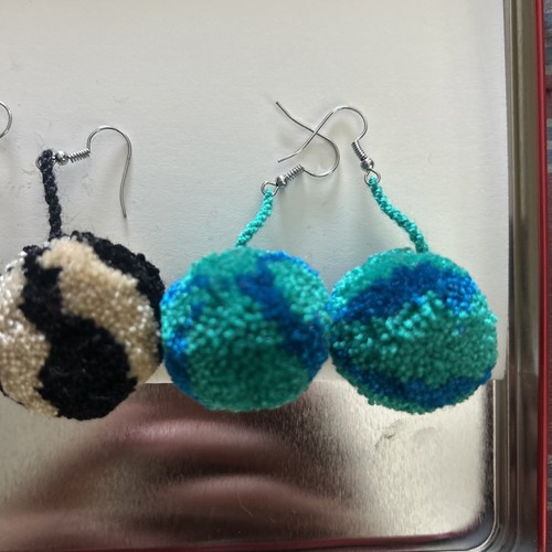 Set Of 3 Pom Pom Earrings Colombian Jewelry Wayuu - photo 4