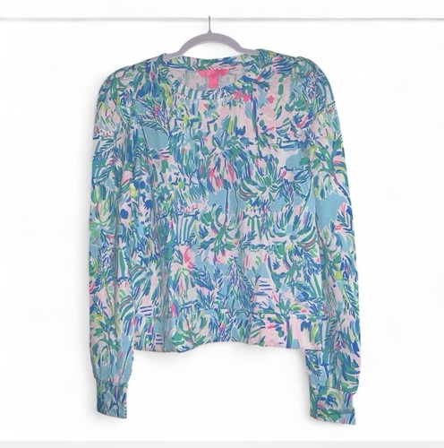 NWT Lilly Pulitzer Jansen Sweatshirt Blue Ibiza Cabana XS