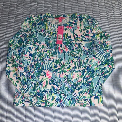 NWT Lilly Pulitzer Jansen Sweatshirt Blue Ibiza Cabana XS - photo 3
