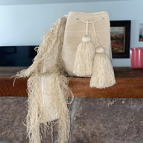 Authentic Wayuu Mochila Colombian Bag Medium Crossbody Beige - photo 2