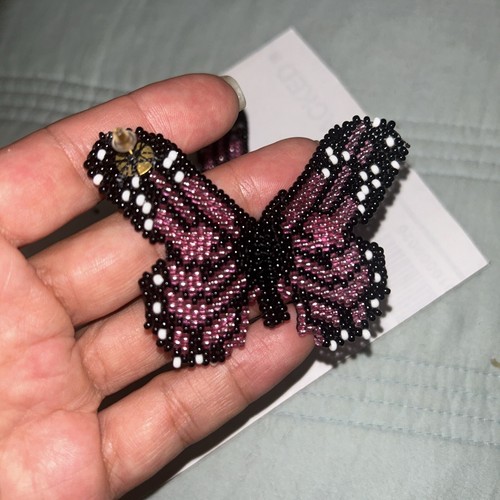 Beaded Butterfly Earrings Colombian Embera Handmade NEW. Pink - photo 4