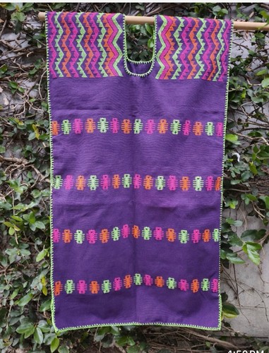Kaftan Handwoven dress Mexican huipil San Juan Colorado Purple - photo 2