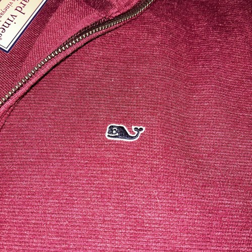 Mens Vineyard Vines Saltwater 1/4 Zip Sweatshirt Burgundy Medium - photo 4