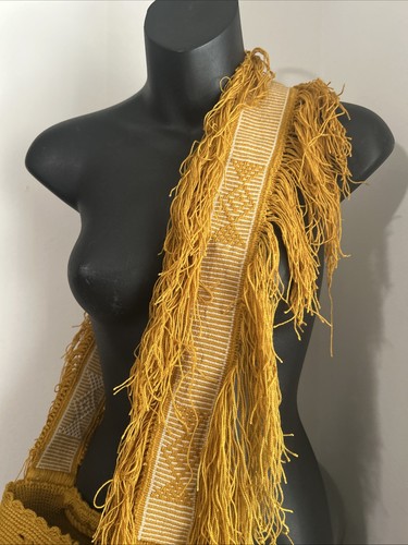 Authentic Wayuu Mochila Colombian Bag Medium Crossbody Mustard - photo 4