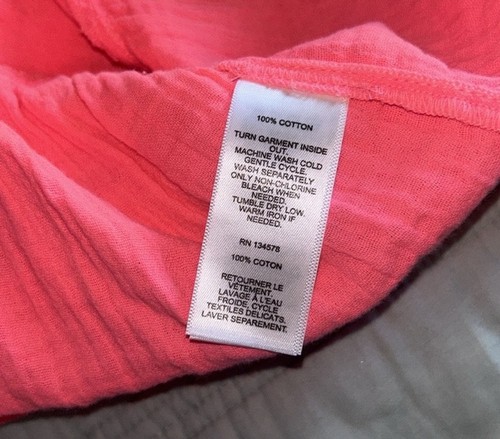 NWT Womens Vineyard Vines Double Gause Shirt Dress S Neon Rosa - photo 3