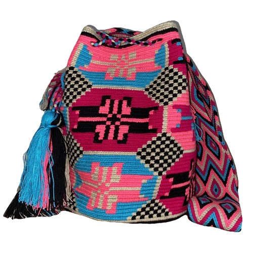 Authentic Wayuu Mochila Colombian Bag Large Neon Colors