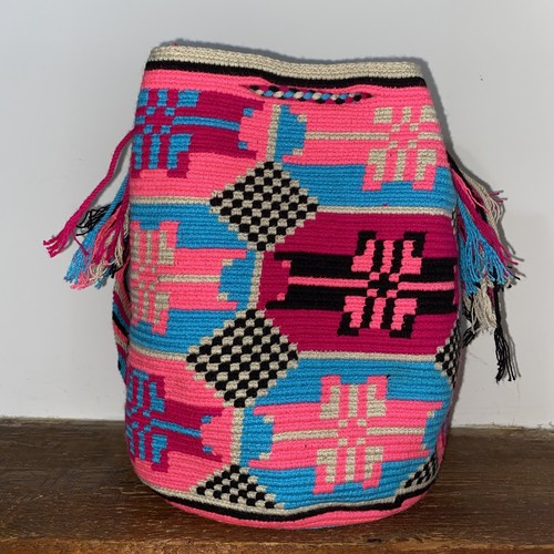 Authentic Wayuu Mochila Colombian Bag Large Neon Colors - photo 5