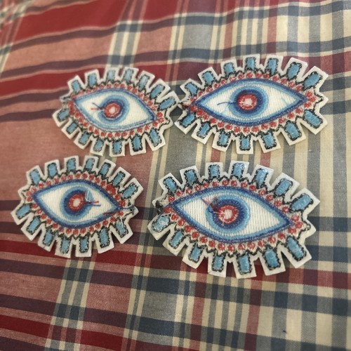 Set Of 4 EVIL EYE IRON ON PATCH 2" Small Embroidered Applique - photo 5