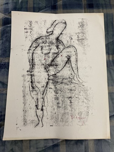 2 Pc ALFRED BIRDSEY Original Charcoal Paintings - photo 3