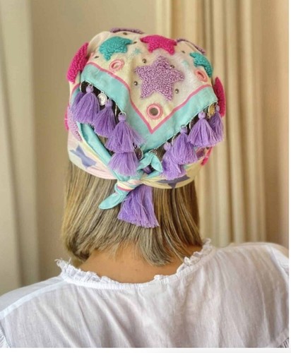 Embroidered Boho Western Bandana Modern Necklace Scarf - photo 4