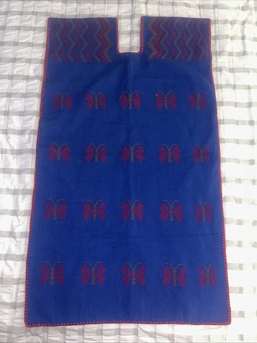 Handwoven Mexican Huipil Kaftan San Juan Colorado Blue - photo 2