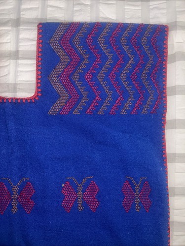 Handwoven Mexican Huipil Kaftan San Juan Colorado Blue - photo 5