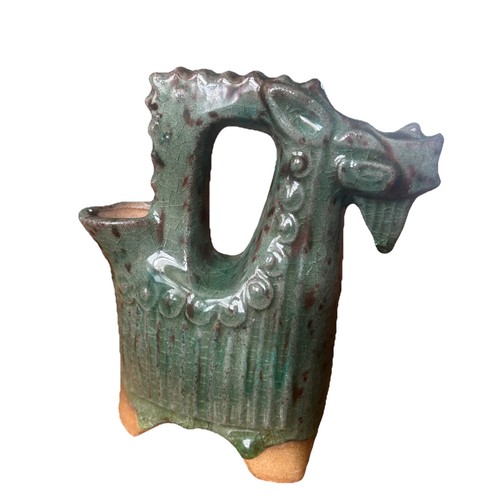 Collectible Vintage Pottery Dragon Beast Aquamanile Pitcher 6 In
