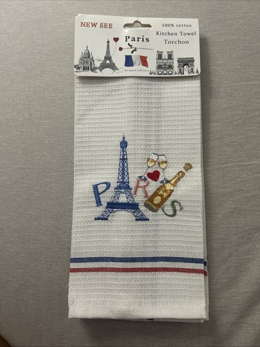 Paris Kitchen Towel France Eiffel Tower Brand New 100% cotton - photo 2