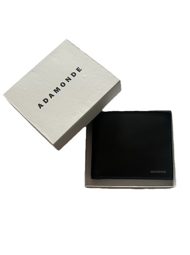 Men's Grey Authentic Leather Wallet with ID Window and Box