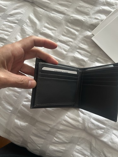 Men's Grey Authentic Leather Wallet with ID Window and Box - photo 4