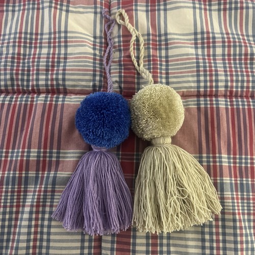 2 Pcs Wayuu Colorful Pom Pom Tassel Bag Charms (Set #1) - photo 2