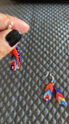 NEW Native American Style Earrings Boho Multi Color Feathers - photo 2