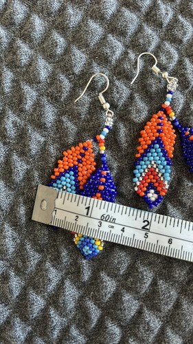 NEW Native American Style Earrings Boho Multi Color Feathers - photo 4