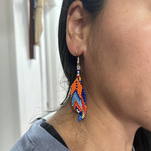 NEW Native American Style Earrings Boho Multi Color Feathers - photo 5