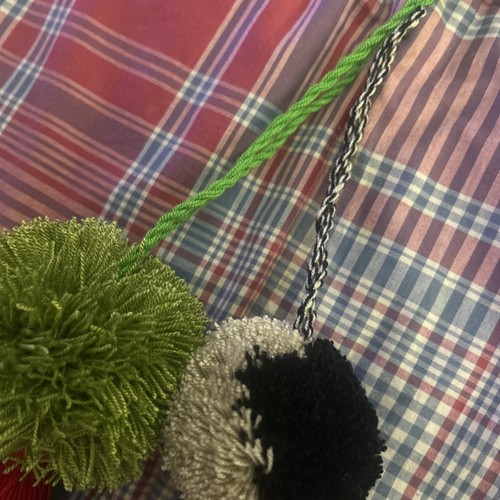 2 Pcs Wayuu Colorful Pom Pom Tassel Bag Charms (Set #4) - photo 3
