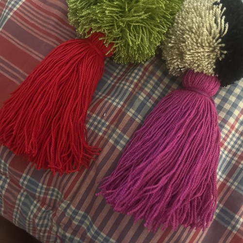 2 Pcs Wayuu Colorful Pom Pom Tassel Bag Charms (Set #4) - photo 4