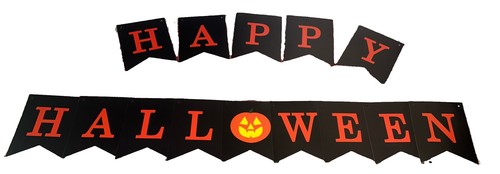 Happy Halloween Banner Black And Orange