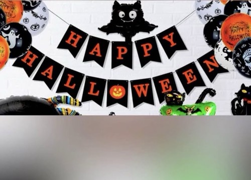 Happy Halloween Banner Black And Orange - photo 2