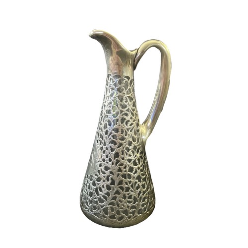 Antique Black Starr & Frost Sterling Silver Overlay Pitcher