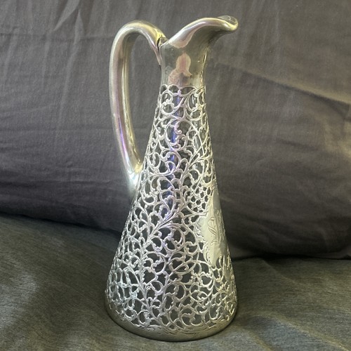 Antique Black Starr & Frost Sterling Silver Overlay Pitcher - photo 4