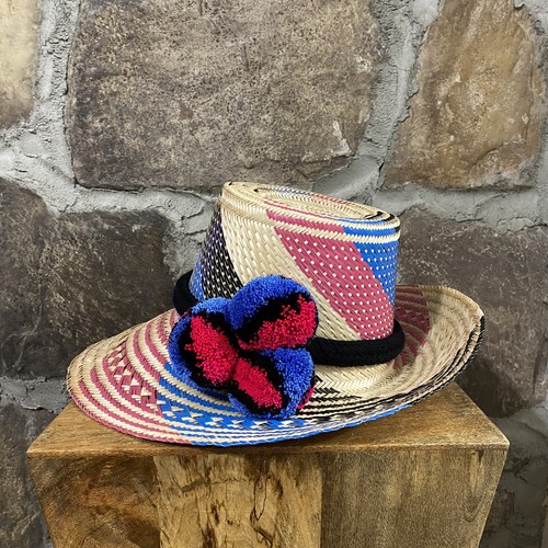 Colombian Wayuu Handwoven Straw Panama Hat Multicolors - photo 4