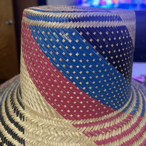 Colombian Wayuu Handwoven Straw Panama Hat Multicolors - photo 5