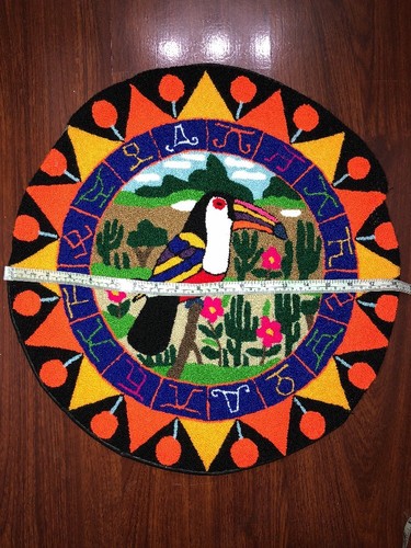 Authentic 100% Wayuu Venezuelan Punch Needle Toucan Pillow - photo 4