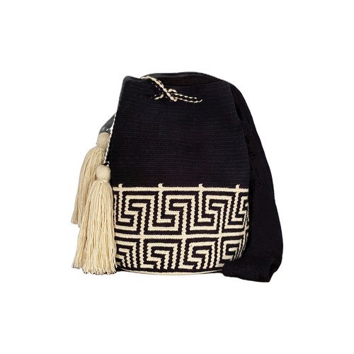 Authentic Wayuu Mochila Colombian Bag Large Neutral