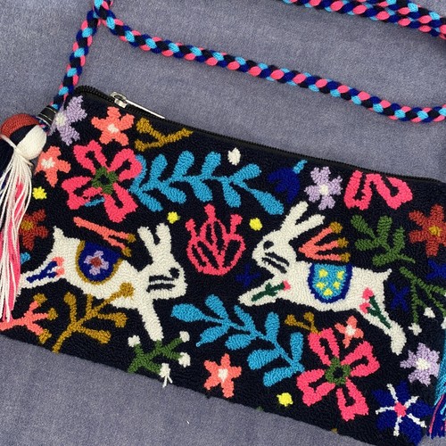 Authentic Wayuu Crossbody Clutch Bag - Bunny Party - photo 2