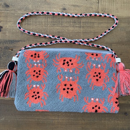 Authentic Wayuu Crossbody Clutch Bag Medium Summer Crabs - photo 3