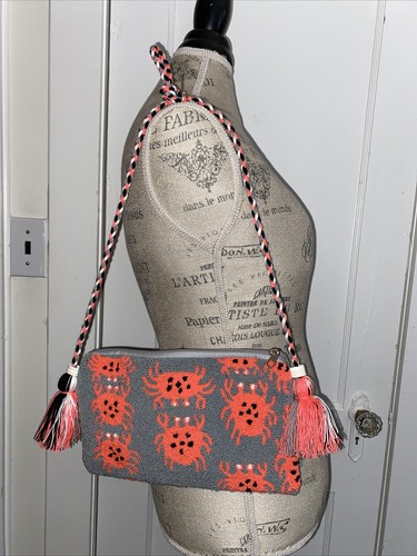 Authentic Wayuu Crossbody Clutch Bag Medium Summer Crabs - photo 5