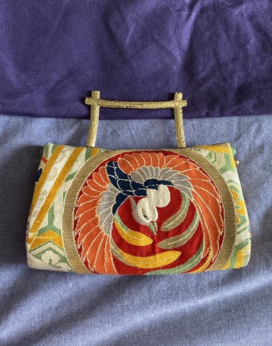 NATORI MultiColor Embroidered Clutch Handbag Floral Bird