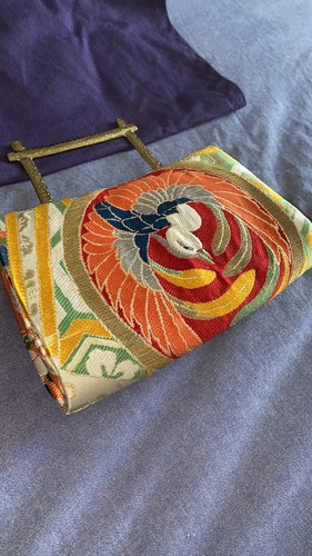 NATORI MultiColor Embroidered Clutch Handbag Floral Bird - photo 2