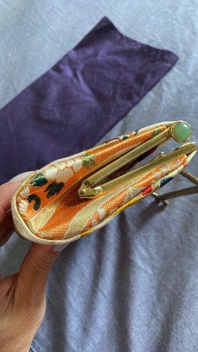 NATORI MultiColor Embroidered Clutch Handbag Floral Bird - photo 3