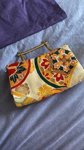 NATORI MultiColor Embroidered Clutch Handbag Floral Bird - photo 4
