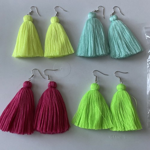 4 Sets Of Tassel Earrings Handmade Jewelry