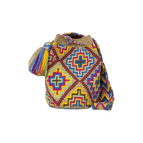 Authentic Wayuu Mochila Colombian Bag Large Multi Colors