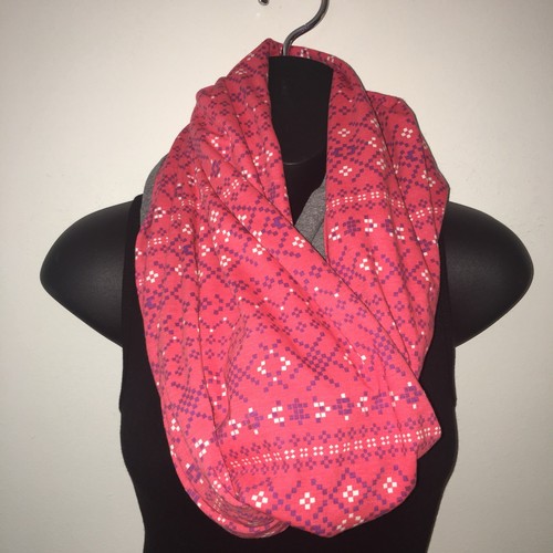 NWT Eddie Bauer Infinity Scarf Coral Oversized 100% Cotton OS