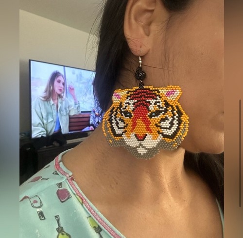 NEW Native American Style Wild Tiger Earrings - photo 2