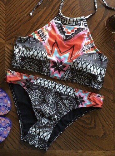 Bikini Swim Set Halter Bikini Top Brazilian Bottom Size M - photo 2