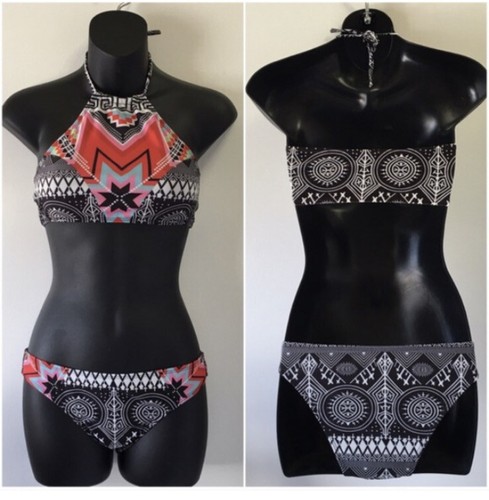 Bikini Swim Set Halter Bikini Top Brazilian Bottom Size M - photo 3