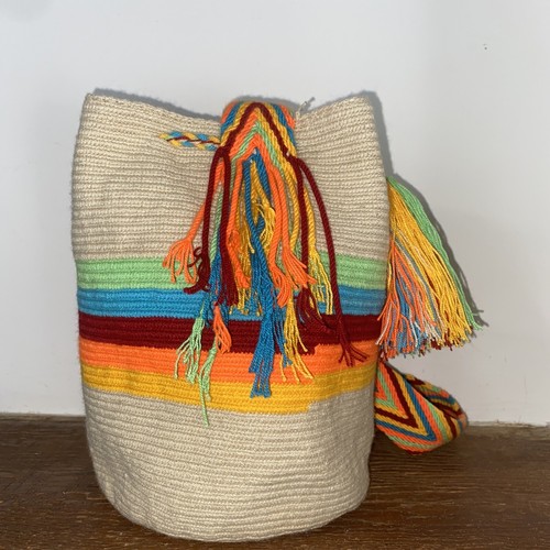 Authentic Wayuu Mochila Colombian Bag Medium Crossbody Beige - photo 4