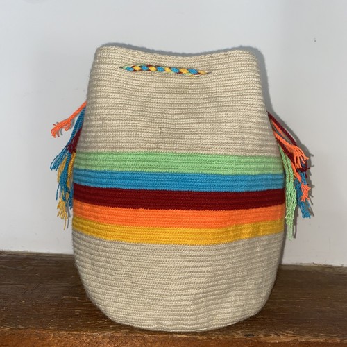 Authentic Wayuu Mochila Colombian Bag Medium Crossbody Beige - photo 5